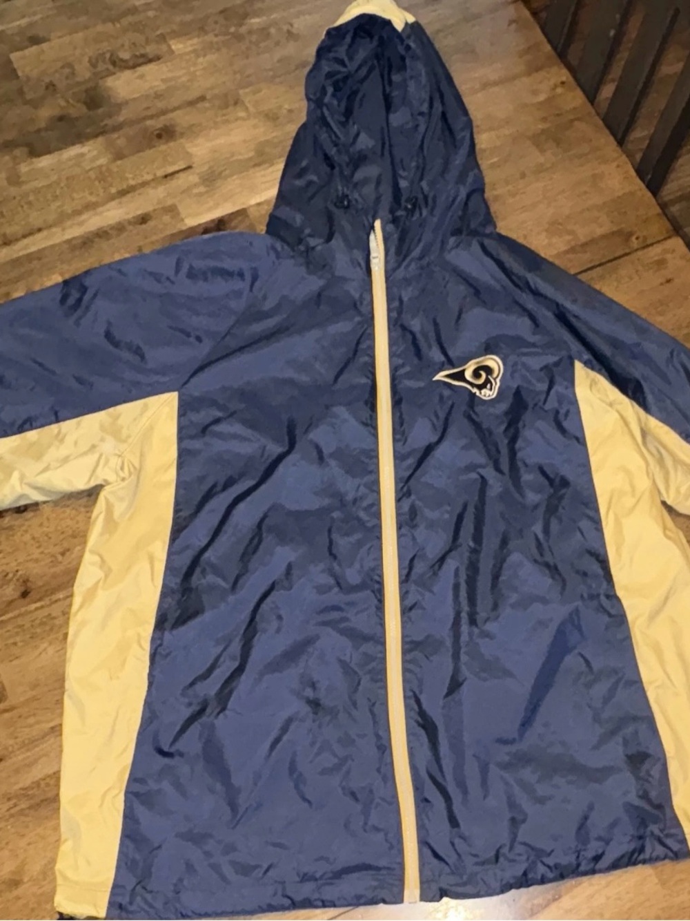 Men’s St. Louis Rams Vintage Jacket Blue/Gold, Reebok, Size XL, Full Zip